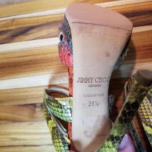 Jimmy Choo Snakeskin Heels size 38 1/2 (8.5 US) - Picture 11 of 13
